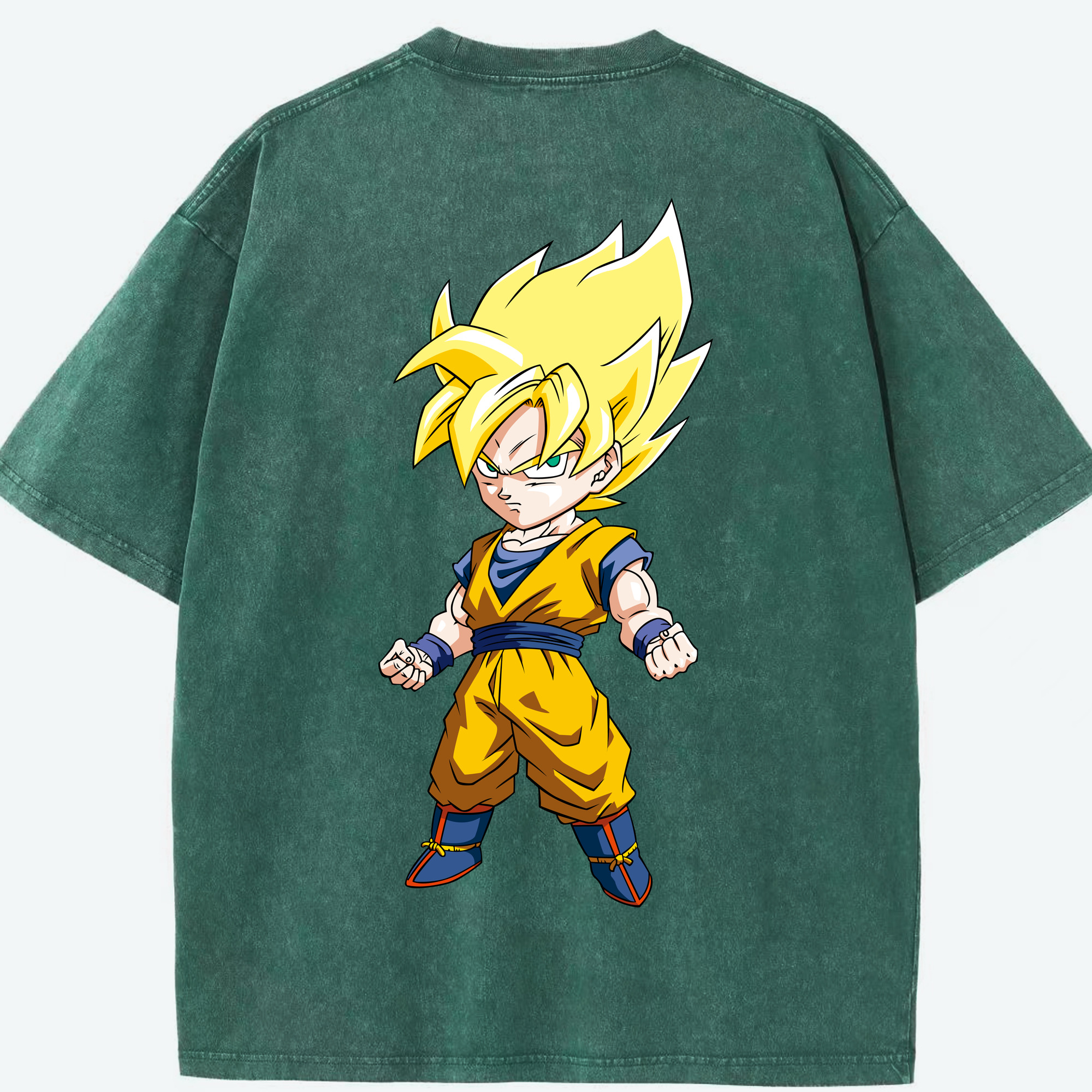（画像用） ドラゴンボール 孫悟空（そん ごくう）Son Goku カカロット DRAGON BALL Kakarotto 綿100% ヴィンテージ風 半袖Tシャツ（背面プリント）